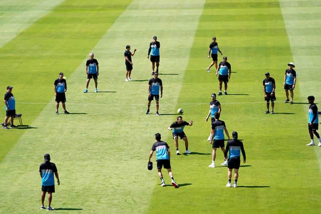 New Zealand players during a nets session at Edgbaston, Birmingham. (Picture: Mike Egerton/PA Wire)