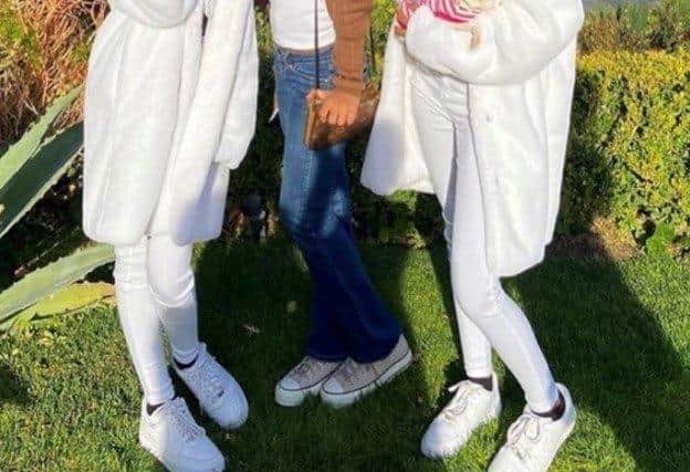 P Diddy's daughters Jessie and D’Lila Combs wear House of Junior faux fur coats. Photo copyright: P Diddy & House of Juniors