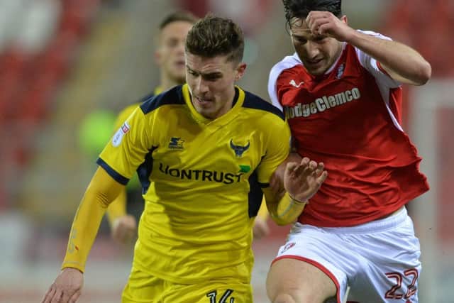 TERRIER: Joe Ruffels in action for Oxford United