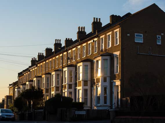 A row of terraced residential houses.