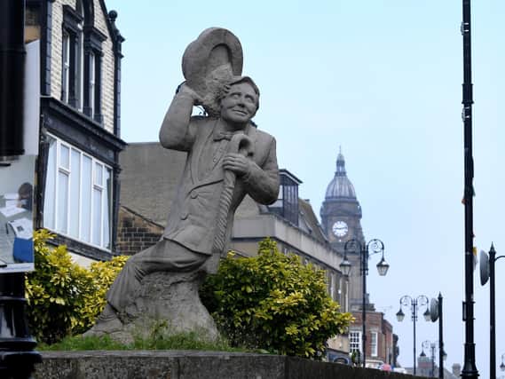 The Ernie Wise statue in Morley. Picture by Simon Hulme.