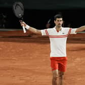 TOP MAN: Novak Djokovic celebrates as he defeats Spain's Rafael Nadal. Picture: AP/Thibault Camus