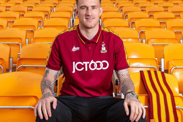 STAYING PUT: Striker Andy Cook. Picture: Bradford City AFC.