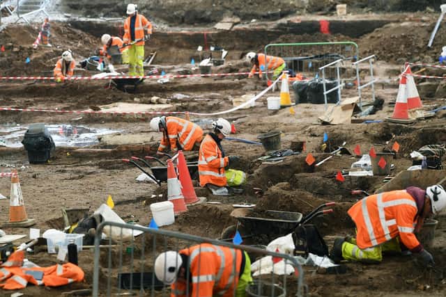 More than 9,000 burials have been exhumed from the city’s Trinity burial ground as part of the £355m upgrade of Castle Street.