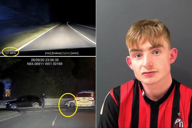 William Geoffrey Mann, 22, of Wetherby, was jailed after driving up to 137mph during a police chase.