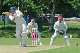 Star: Woodlands opener Sam Frankland, who scored 128 in the Bradford League win at Morley. Pictures: Steve Riding