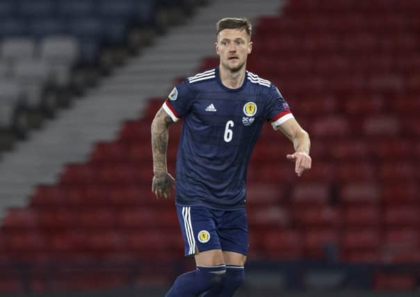 Liam Cooper in action for Scotland.  (Photo by Craig Williamson/SNS Group via Getty Images)