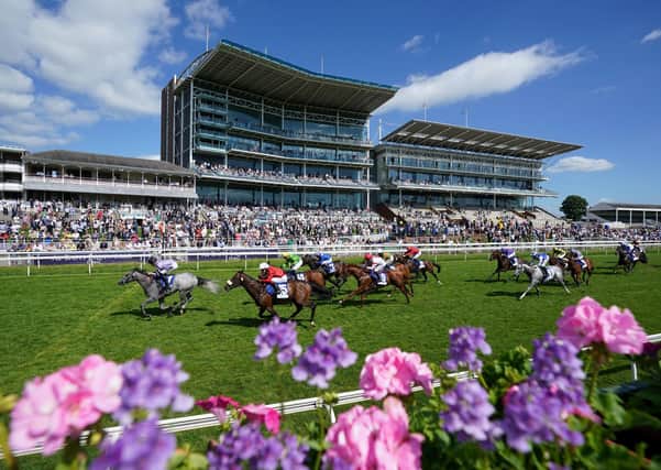 This was the scene at York where attendance is restricted to just 4,000 racegoers at present.