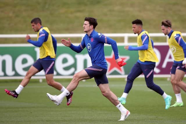 England's Harry Maguire during the training session at St George's Park, Burton upon Trent (Picture: Nick Potts/PA)