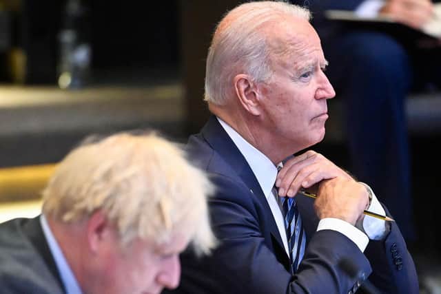 US President Joe Biden attends the meeting at the headquarters of the North Atlantic Treaty Organization (NATO) during a NATO summit in Brussels, on June 14. Picture: Getty