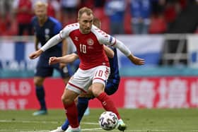 Denmark's Christian Eriksen: Recovering after collapsing in Euro 2020 encounter against Finland.
