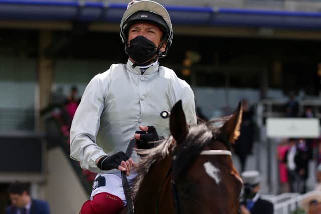 Frankie Dettori on Palace Pier after winning the Queen Anne Stakes during day one of Royal Ascot at Ascot Racecourse.