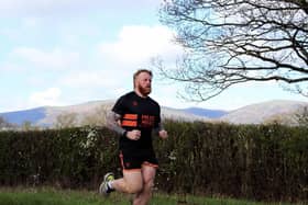 John Clark, the former international strongman is hoping to raise thousands of pounds for charity by running 48 marathons in each of England's 48 counties in 48 days. (Credit: Tom Kerrigan)