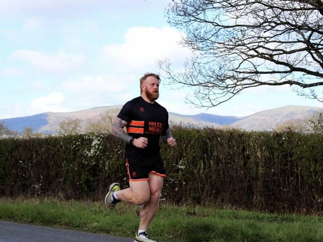 John Clark, the former international strongman is hoping to raise thousands of pounds for charity by running 48 marathons in each of England's 48 counties in 48 days. (Credit: Tom Kerrigan)