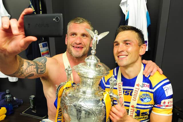 Challenge Cup winners Jamie Peacock and Kevin Sinfield.