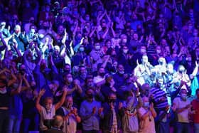 Non-socially distanced crowds were trialled at the World Snooker Championships at the Crucible in Sheffield in May - but that theatre and others remain restricted on audience numbers until July 19 (Photo by Zac Goodwin - Pool/Getty Images)