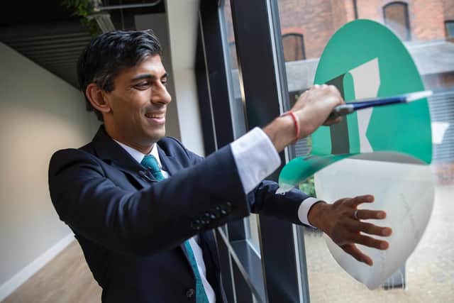 Chancellor Rishi Sunak visits the UK Infrastructure Bank in Leeds. Pics: HMT