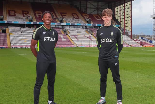 New deals: Bradford City teenage duo Harvey Rowe (left) and Charlie Wood (right). Picture courtesy of Bradford City AFC.