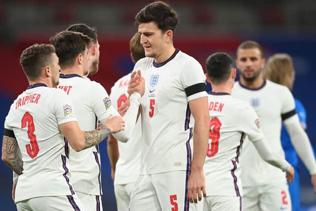 IN OR OUT: England's Harry Maguire may be willing, but is he ready and able after an injury issue? Picture: Michael Regan/PA
