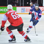 ENTRY LEVEL: Liam Kirk, in action for Great Britain in the recent World Championships in Riga. The 21-year-old winger has signed an NHL entry-level contract with the Arizona Coyotes. Picture courtesy of Dean Woolley.