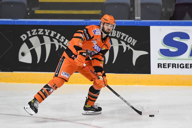 Liam Kirk returned to play for the Sheffield Steelers in the recent Elite Series. Picture courtesy of Karl Denham/EIHL.