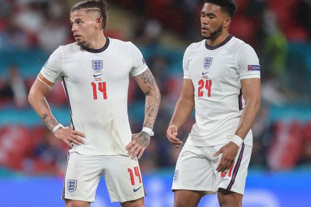 England's Kalvin Phillips and Reece James at full-time (Picture: Getty Images)