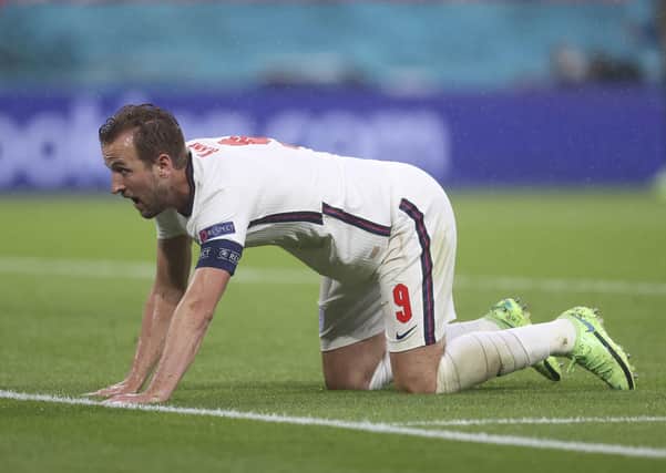 England's Harry Kane reacts after missing a scoring chance (Picture: AP)