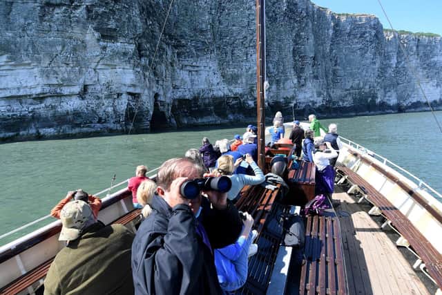 The RSPB puffin and gannet cruise approaches Bempton Cliffs Picture: Simon Hulme