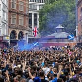 PARTY: Scottish fans descend on Leicester Square ahead of their Euro 2020 game against England at Wembley