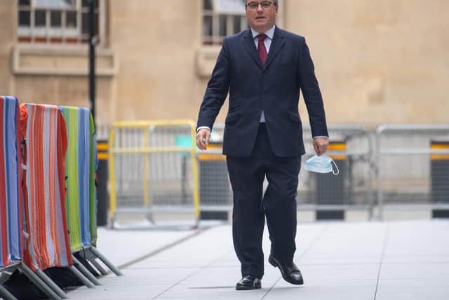 Justice Secretary Robert Buckland arrives at BBC Broadcasting House, London, to appear on the Andrew Marr show.