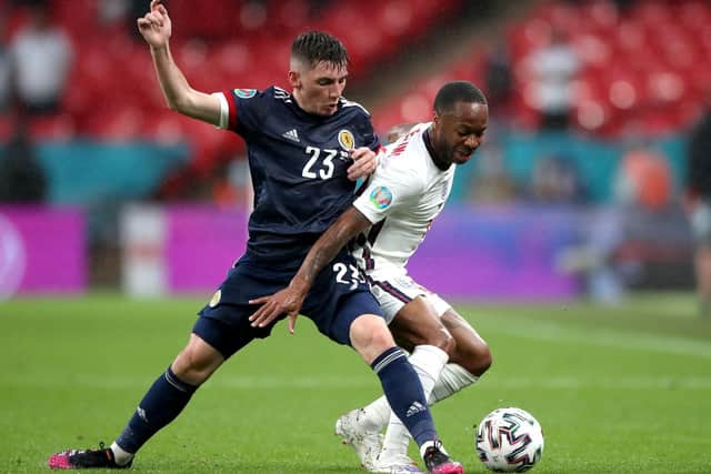 POSITIVE: Billy Gilmour, pictured tackling Raheem Sterling in Friday's 0-0 draw