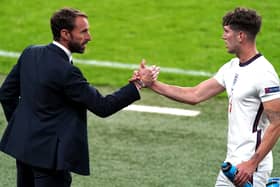 Well done: England's John Stones is congratulated by manager Gareth Southgate.