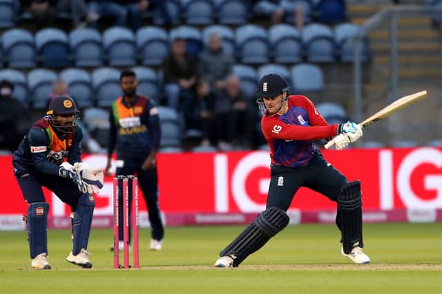 England's Jason Roy in run-getting action during the Twenty20 International match against Sri Lanka at Sophia Gardens, Cardiff. Picture: David Davies/PA Wire.
