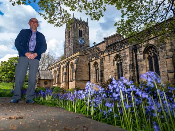 Brian Pearson, Chairman of The Fabric Group of Thornhill Parish Church infront of Thornhill Parish Church. Image: James Hardisty