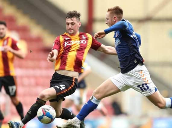 Paudie O'Connor in action for Bradford City against Oldham Athletic. Picture: Getty Images