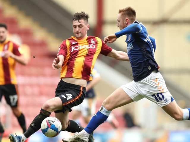 Paudie O'Connor in action for Bradford City against Oldham Athletic. Picture: Getty Images