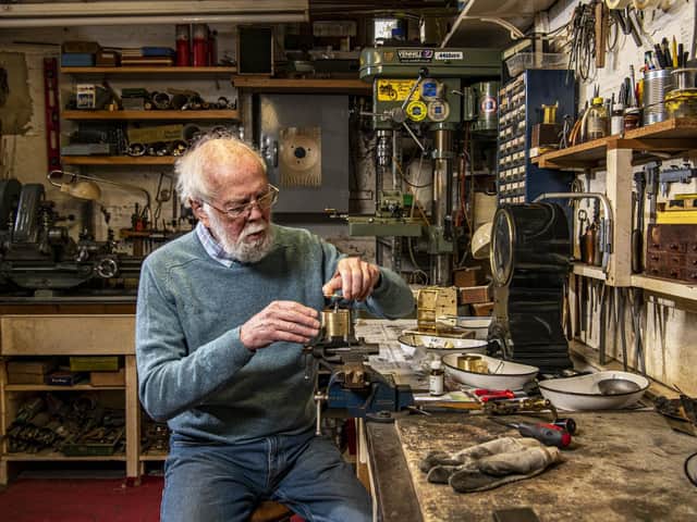 David Barker is one of only a few clock conservators who at 81 is still charged with some of the nation's greatest clocks. Picture Tony Johnson