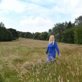 Esther Wakeman, CEO of Leeds Hospitals Charity, at the site of the proposed Covid Memorial Woodland.