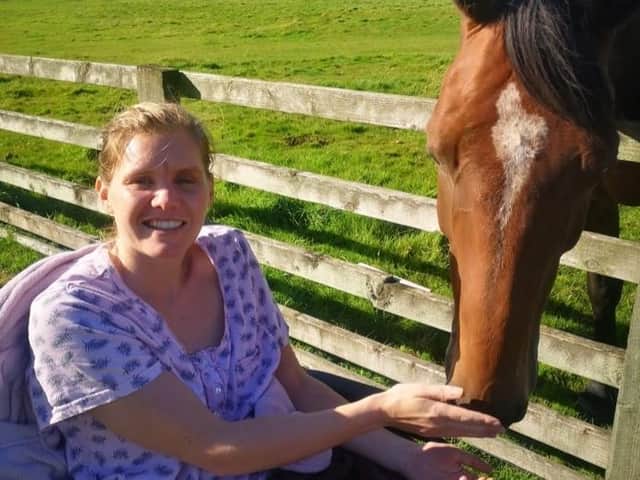 Grace Addy, 31, was suffered serious injuries after a freak accident when hay bales crushed her on her family's farm.