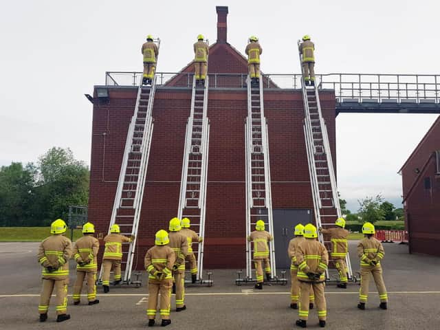 The 15 trainees will be climbing and descending a total of 17,696 metres on ladders