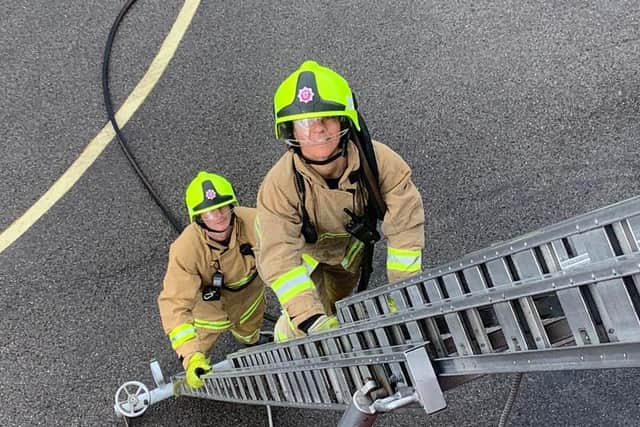 The trainees are tackling the daunting feat in order to raise money for The Fire Fighters Charity.