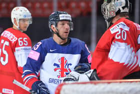 Brendan Connolly - in action for GB at the IIHF World Championships in Riga last month. Picture courtesy of Dean Woolley.