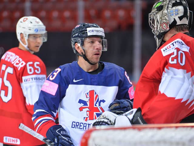 Brendan Connolly - in action for GB at the IIHF World Championships in Riga last month. Picture courtesy of Dean Woolley.