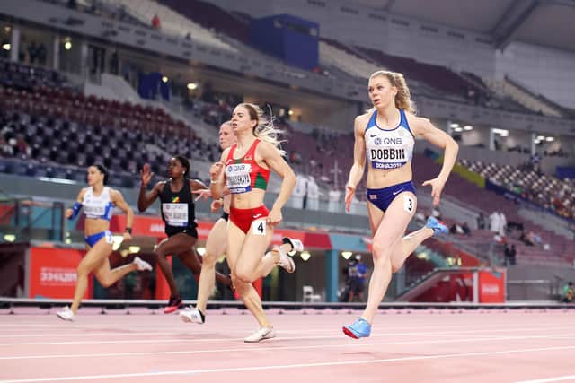 Beth Dobbin of Great Britain competes in the Women's 200 metres heats during day four of 17th IAAF World Athletics Championships Doha 2019 at Khalifa International Stadium on September 30, 2019 in Doha, Qatar. (Photo by Christian Petersen/Getty Images)