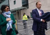 File photo dated 16/05/21 of Health Secretary Matt Hancock with adviser Gina Coladangelo. Both have now resigned.