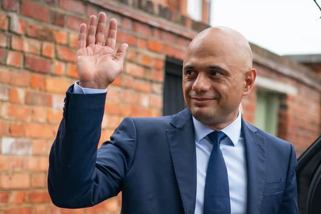 Former chancellor of the exchequer Sajid Javid, outside his home in south west London, after he was appointed as Secretary of State for Health and Social Care, following the resignation of Matt Hancock.