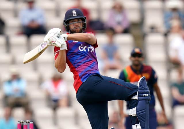 Cutting loose: England's Dawid Malan in action during the Twenty20 International match at The Ageas Bowl. Picture: PA