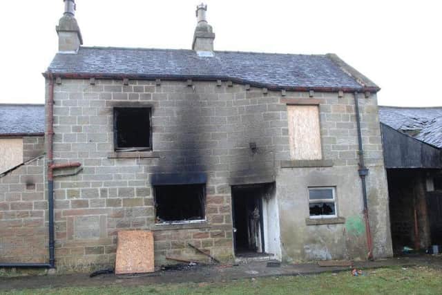 A previous arson attack at Cow Dyke Farm in Harrogate.