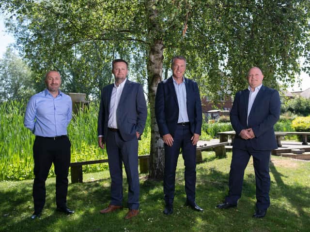 ( left to right) Christian Hall, Partner at Garbutt + Elliott, Rob Simpson, Managing Director G+E Wealth Management, David Booth, HKA Director and Russell Turner, Managing Partner at Garbutt + Elliott