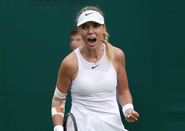 Battler: Katie Boulter celebrates after recovering from a set down to beat Danielle Lao. Picture: Adam Davy/PA Wire.